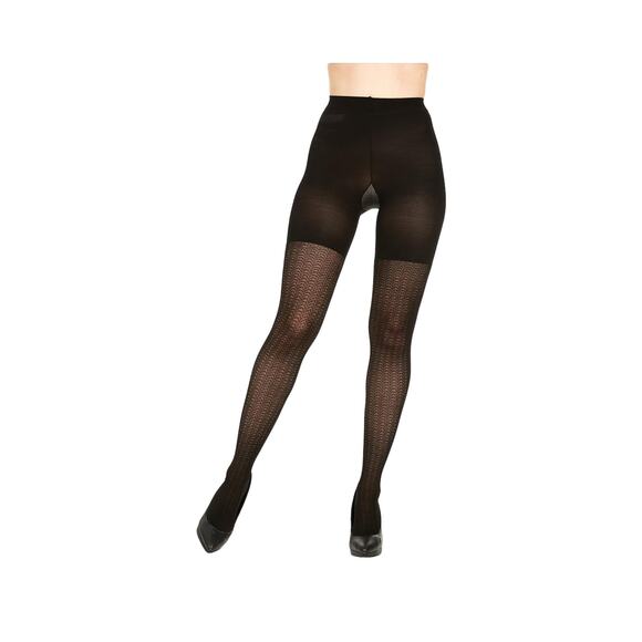 SPANX Assets Shaping Tights Textured Wish Bone 3 Pair Black Size 3 NEW - Picture 8 of 11